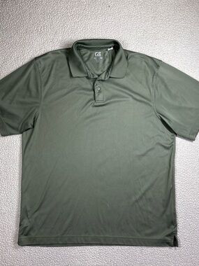 Cutter & Buck CB DryTec Polo Shirt Men’s  XXL Sage Green Moisture Wicking Golf